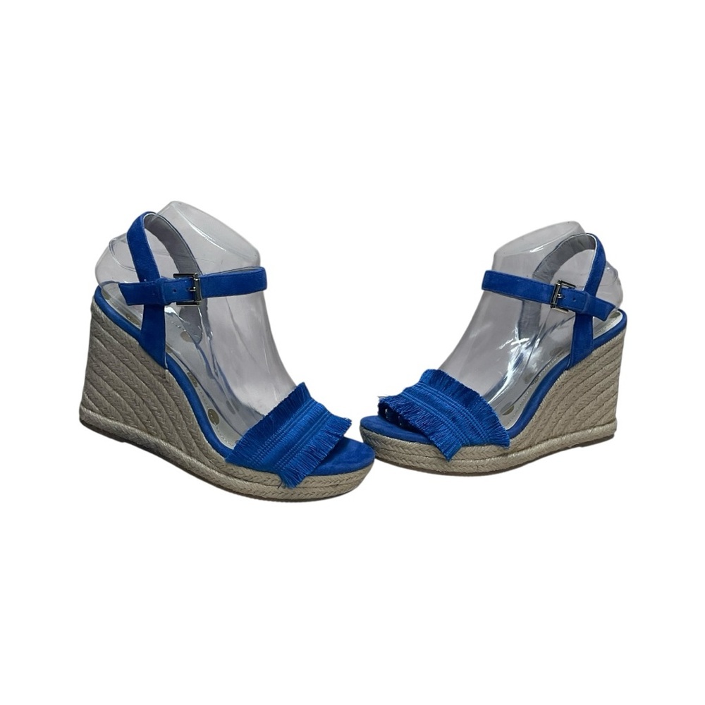 Boden Blue Laticia Spadrille Wedge Size 38 Vacation Resort Summer